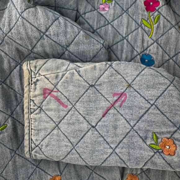 Vtg CAT Quacker Factory Jacket Womens L Quilted Embroidery Grannycore (READ) - Picture 3 of 10